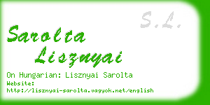 sarolta lisznyai business card